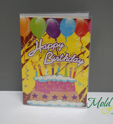 Birthday Card with Envelope, "Happy Birthday" Design, 16 photo 394x433